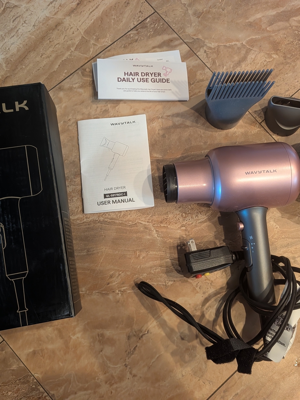 Wavytalk Blown Away Ionic Hair Dryer with Diffuser for Curly Hair